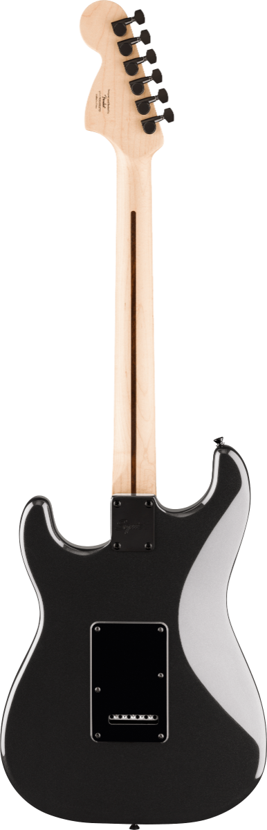 Squier FSR Affinity Series Stratocaster HSS, Laurel Fingerboard, Black Pickguard, Black Hardware, Matching Headstock in Metallic Black