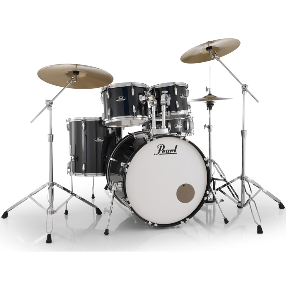 Pearl Roadshow-Plus 5-Piece Drum Kit with Pearl Cymbal Pack in Jet Black