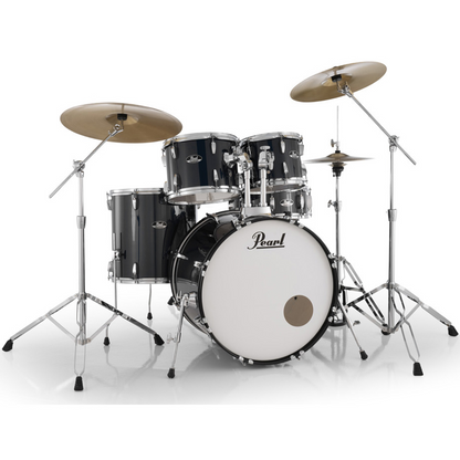 Pearl Roadshow-Plus 5-Piece Drum Kit with Pearl Cymbal Pack in Jet Black