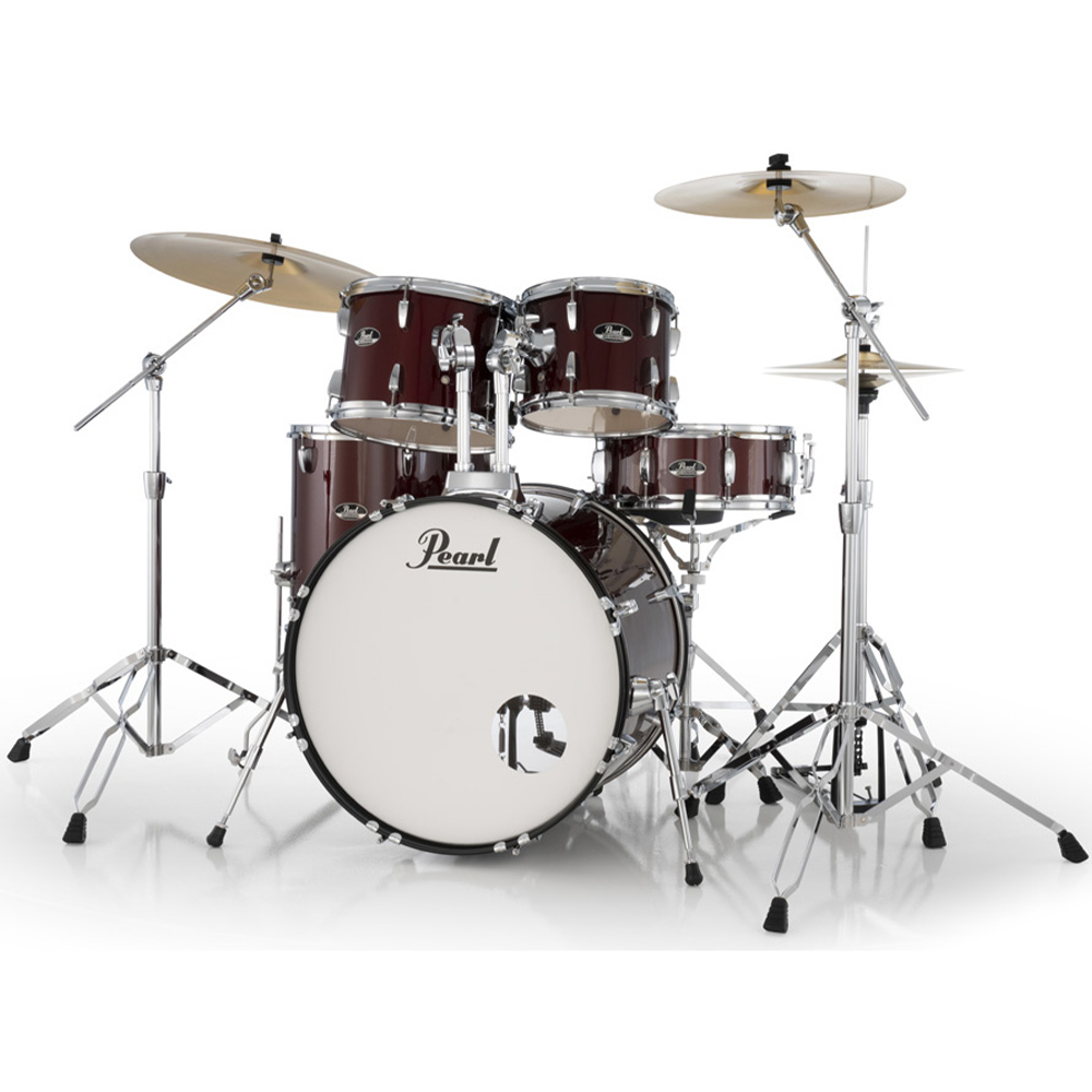 Pearl Roadshow-Plus 5-Piece Drum Kit with Pearl Cymbal Pack in Red Wine