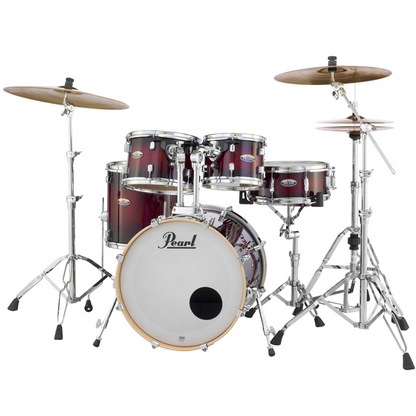 Pearl Decade Maple 5-Piece Fusion Increda-Bundle Drum Kit with Cymbal Pack in Gloss Deep Red Burst