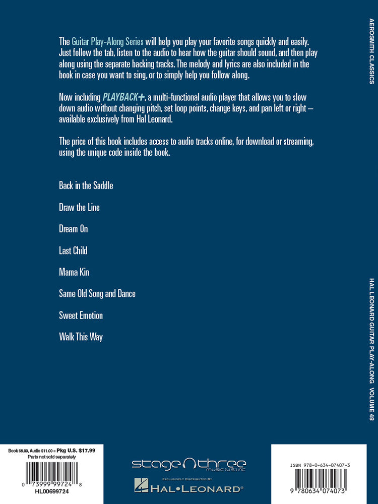 Aerosmith Classics Guitar Playalong Volume 48 BK/OLA