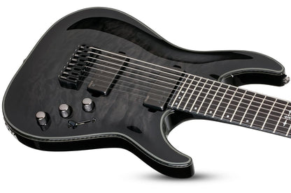 Schecter Hellraiser Hybrid C 8 8 String in Trans Black Burst