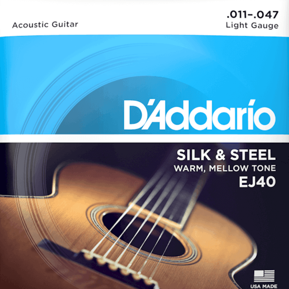 D'Addario EJ40 Silk & Steel Folk Classical Guitar Strings 11-47 Gauge