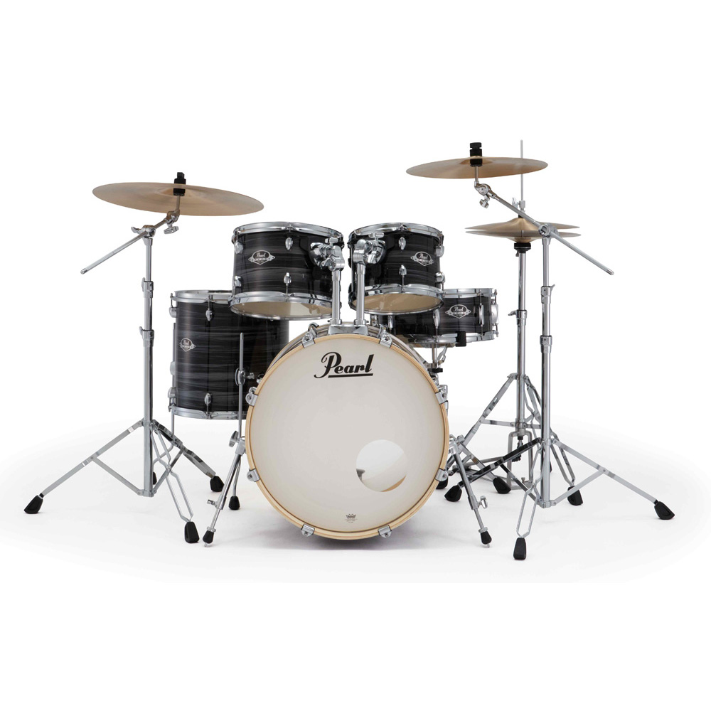 Pearl Export Plus 5-Piece Fusion Kit Drum Kit with Cymbal Pack in Graphite Silver Twist