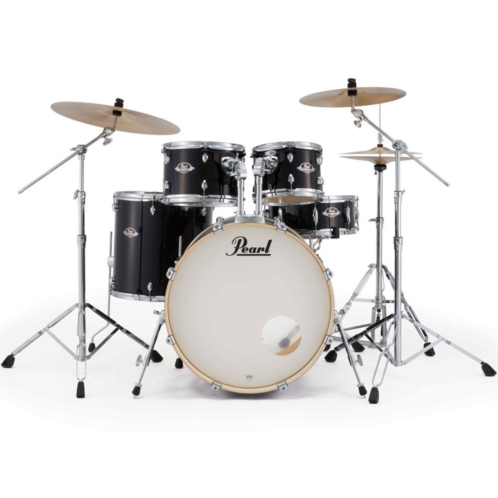 Pearl Export Plus 5-Piece Fusion Plus Drum Kit with Cymbal Pack in Jet Black
