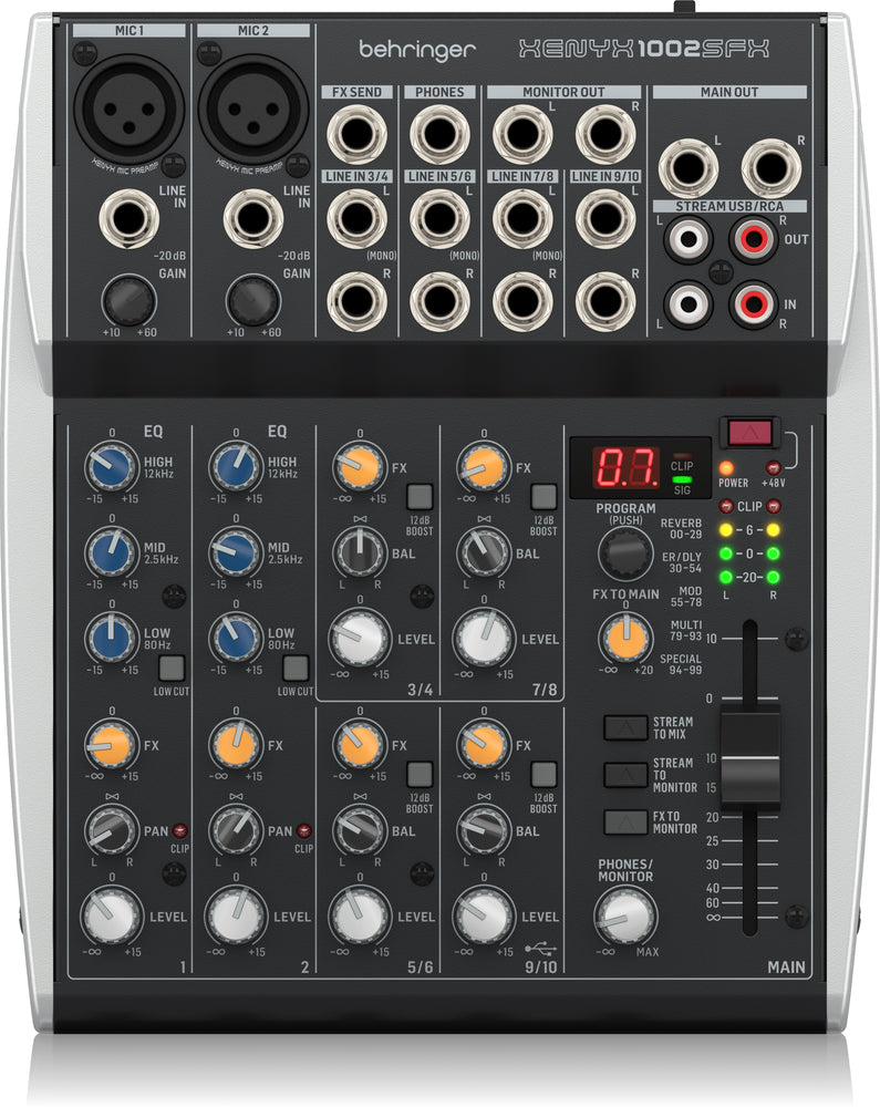 Behringer XENYX 1002SFX 10 Input Mixer