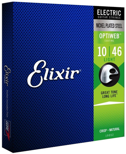 Elixir 19052 Optiweb Electric Guitar Strings Light 10-46 Gauge