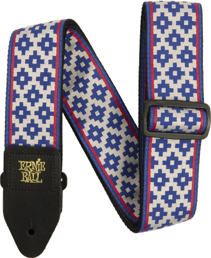 Ernie Ball Classis Jacquard Guitar Or Bass Strap in Blue Crux