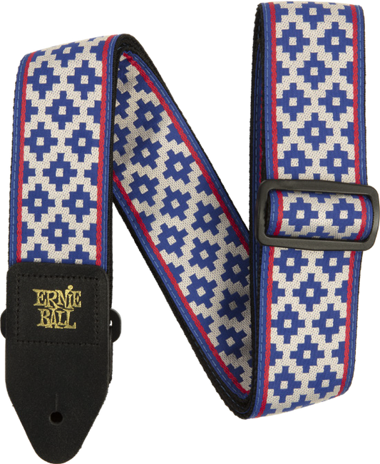 Ernie Ball Classis Jacquard Guitar Or Bass Strap in Blue Crux