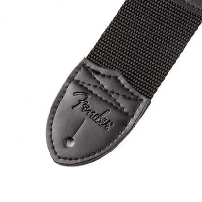 Fender Polyester Logo Straps in Black with Gray Logo