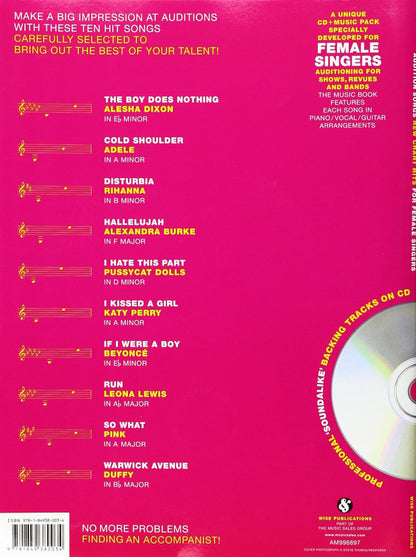 Audition Songs for Female Singers New Chart Hits BK/CD