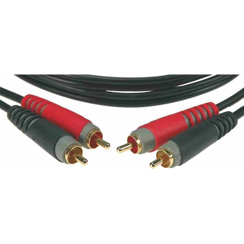 Klotz Pro Stereo Twin Cable with Straight RCA Plugs 6m