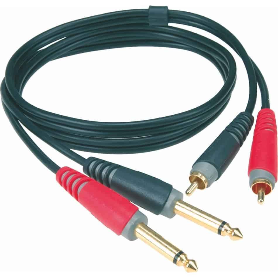 Klotz 2m unbalanced pro twin cable RCA and 1/4" jack plugs