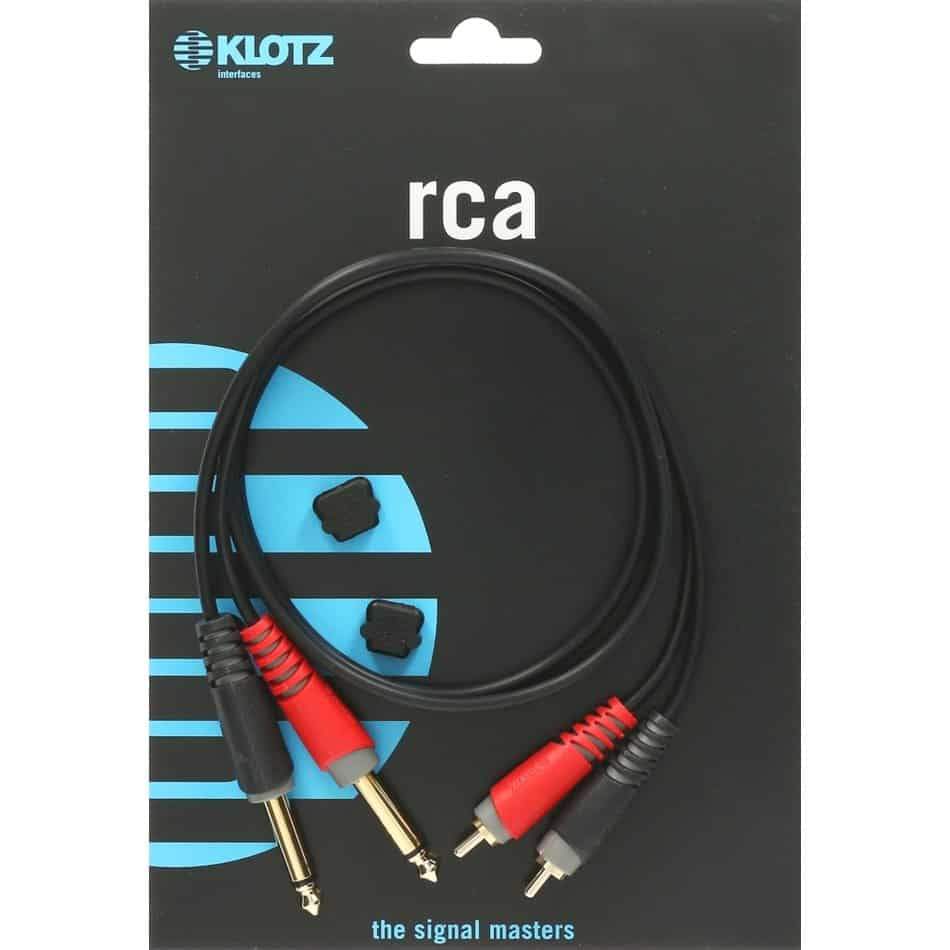 Klotz 2m unbalanced pro twin cable RCA and 1/4" jack plugs