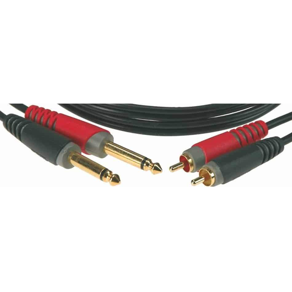 Klotz 2m unbalanced pro twin cable RCA and 1/4" jack plugs