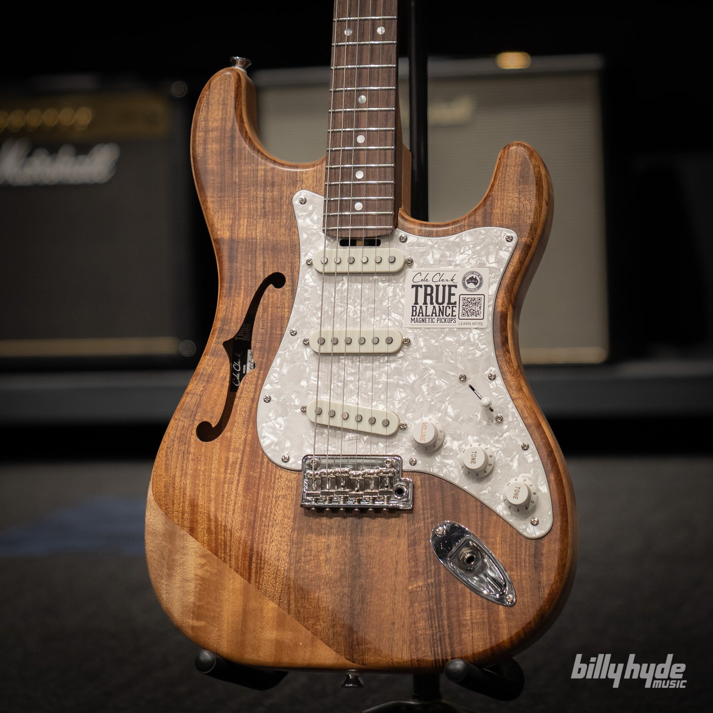 Cole Clark HB Hollow Baby, SSS, Mother of Pearl Pickguard in Natural