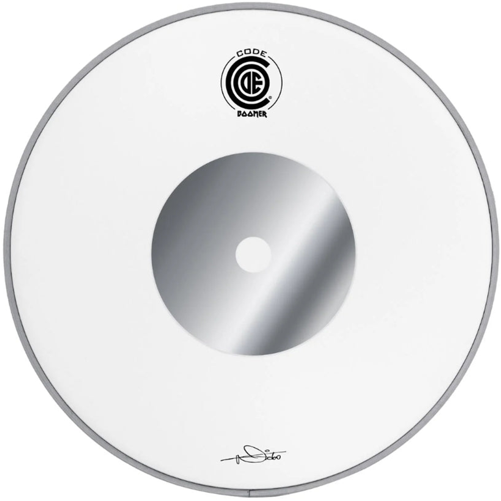 Code 13" Boomer Tom Single Ply 10mils Clear Chrome Surface Donut Dot Drum Head