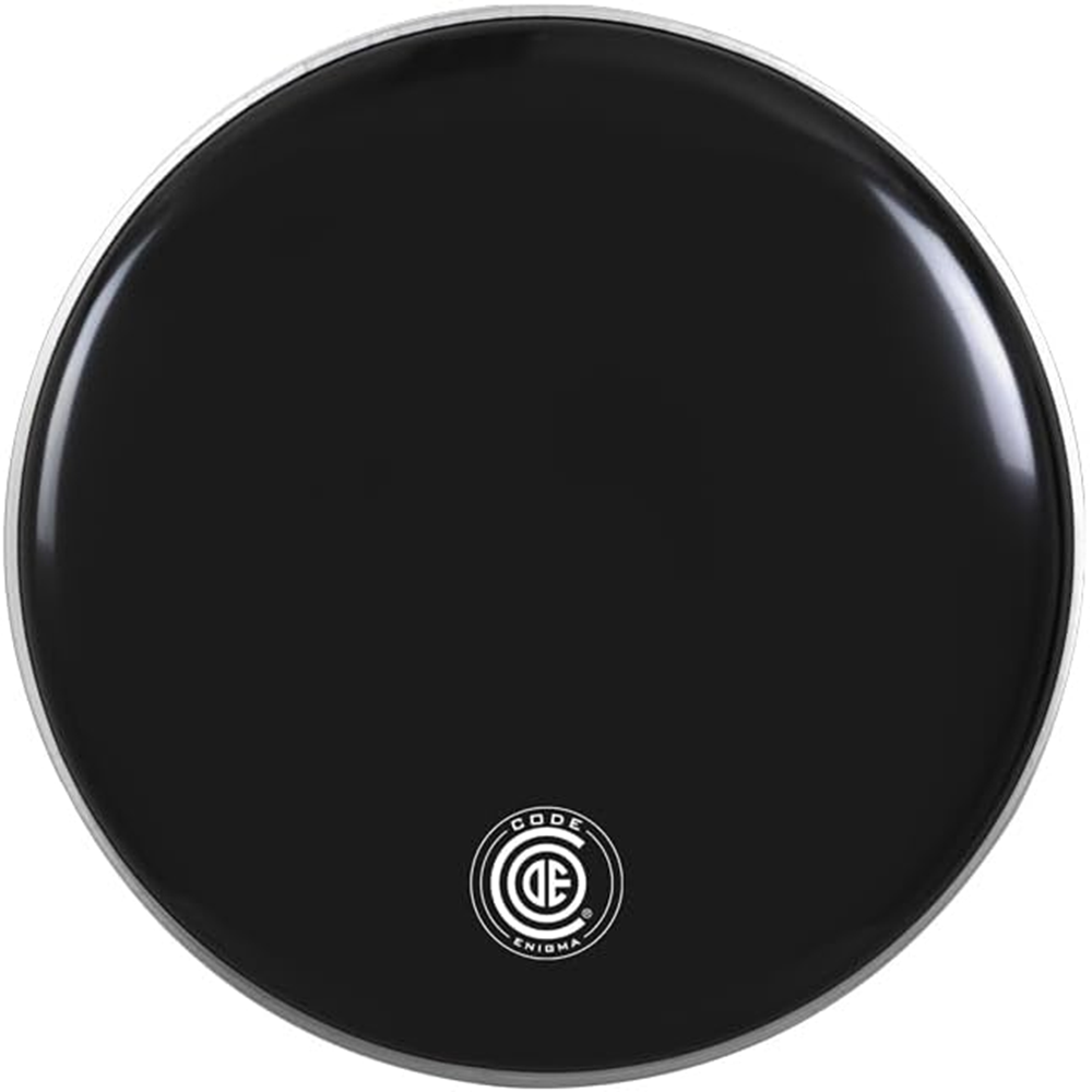 Code 22" Enigma Bass Reso Single Ply 7.5mils with Dampen Ring Drum Head in Black