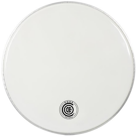 Code 20" Enigma Bass Reso Single Ply 7.5mils with Dampen Ring Drum Head in White