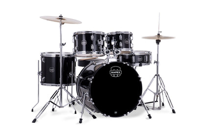Mapex Comet 5-Piece Kit (20" Bass Drum) w/ Hardware and Cymbals in Dark Black