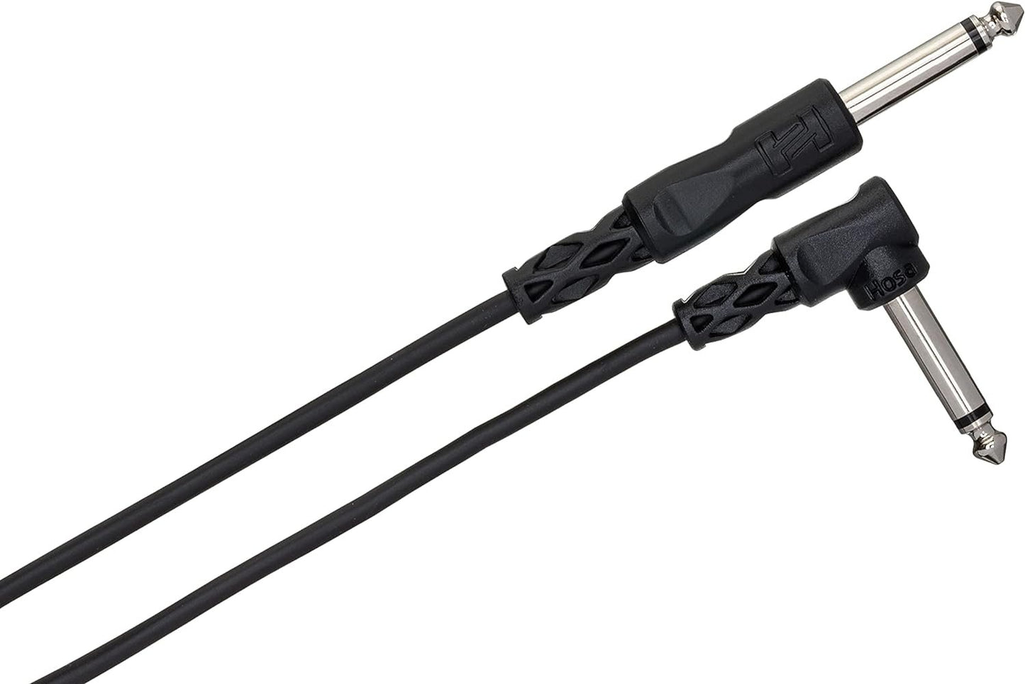Hosa CPP110R 1/4 in TS to Right Angle 1/4 in TS Unbalanced Interconnect 10 ft