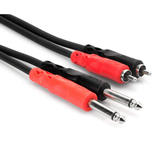 Hosa CPR202 Dual 1/4" TS to Dual RCA Stereo Interconnect Cable 2 Meters
