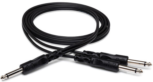 HOSA CYP103 Y Cable 1/4" TS to Dual 1/4" TS