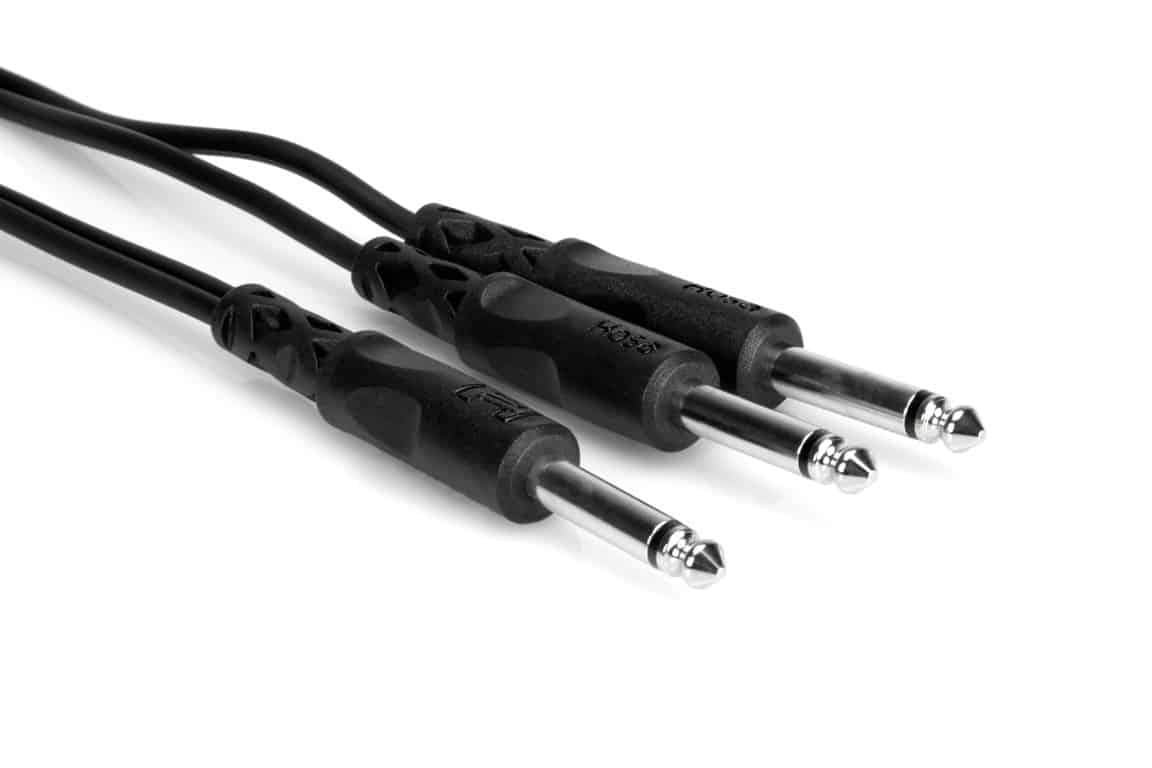 HOSA CYP105 Y Cable 1/4" TS to Dual 1/4" TS