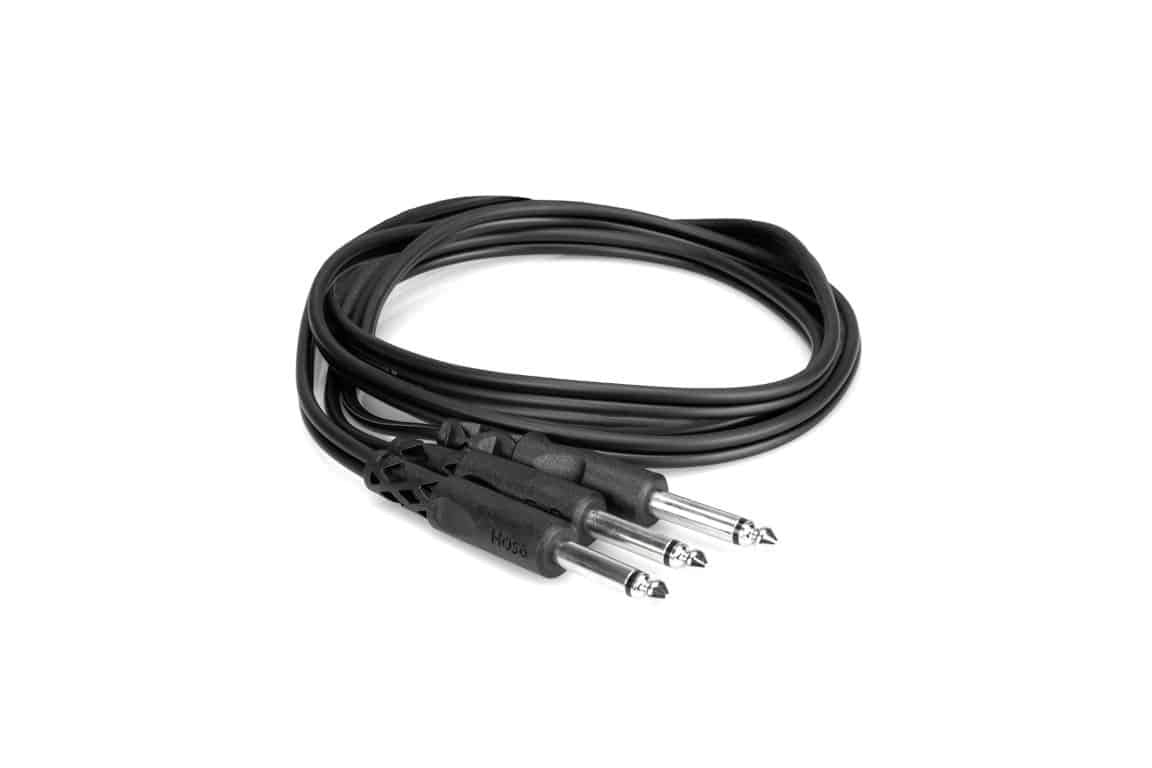 HOSA CYP105 Y Cable 1/4" TS to Dual 1/4" TS