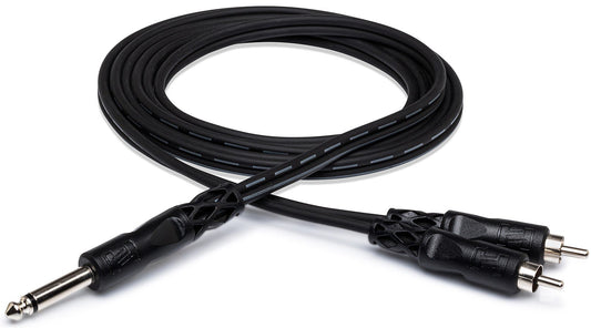 HOSA CYR101 Y Cable 1/4" TS to Dual RCA 1M