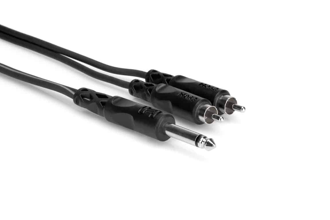 HOSA CYR101 Y Cable 1/4" TS to Dual RCA 1M