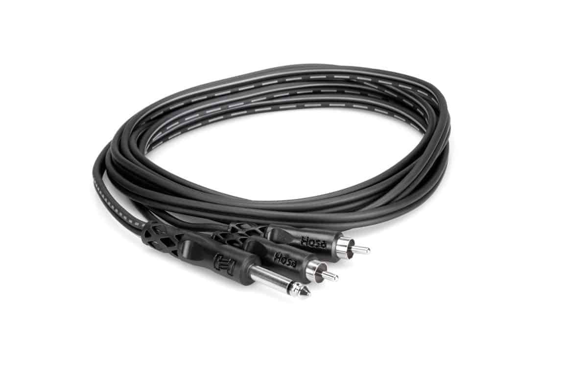 HOSA CYR101 Y Cable 1/4" TS to Dual RCA 1M