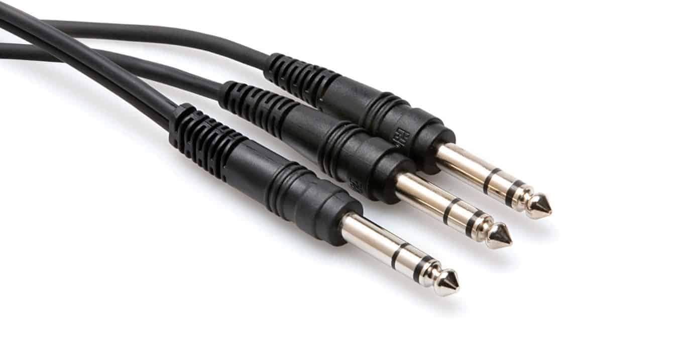 HOSA CYS105 Y Cable 1/4" TRS to Dual 1/4" TRS 5Ft