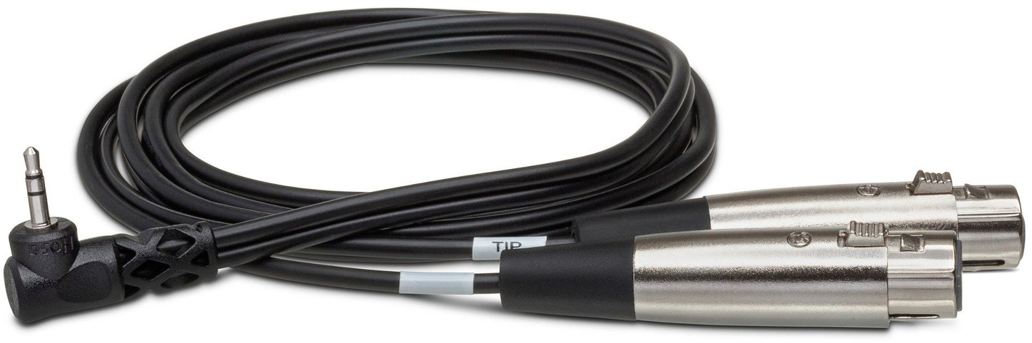 HOSA CYX401F Microphone Cable Dual XLR3F to Right Angle 3.5 mm TRS 1Ft
