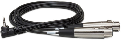 HOSA CYX401F Microphone Cable Dual XLR3F to Right Angle 3.5 mm TRS 1Ft