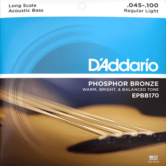 D'Addario EPBB170 Regular Light Long Scale Acoustic Bass Strings 45-100 Gauge