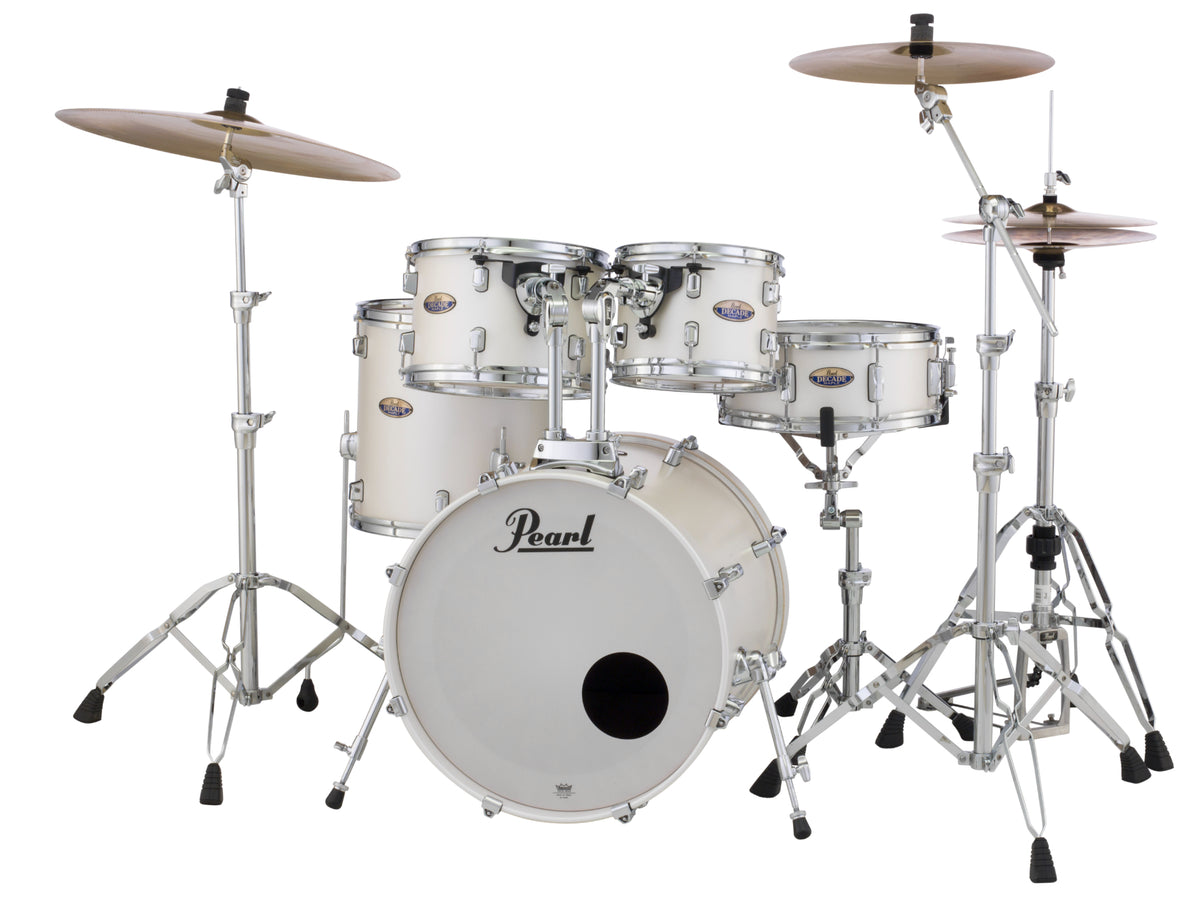 Pearl Decade Maple 20" Fusion 5 Piece Drum Kit in White Satin Pearl