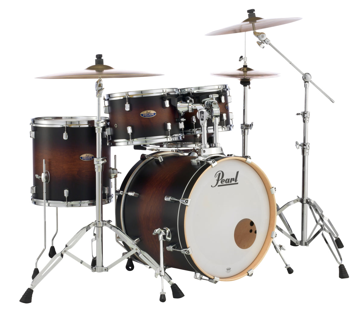Pearl Decade Maple 22 Fusion 5 Piece Drum Kit in Satin Brown Burst