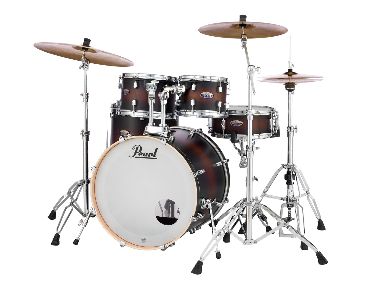 Pearl Decade Maple 22 Fusion 5 Piece Drum Kit in Satin Brown Burst