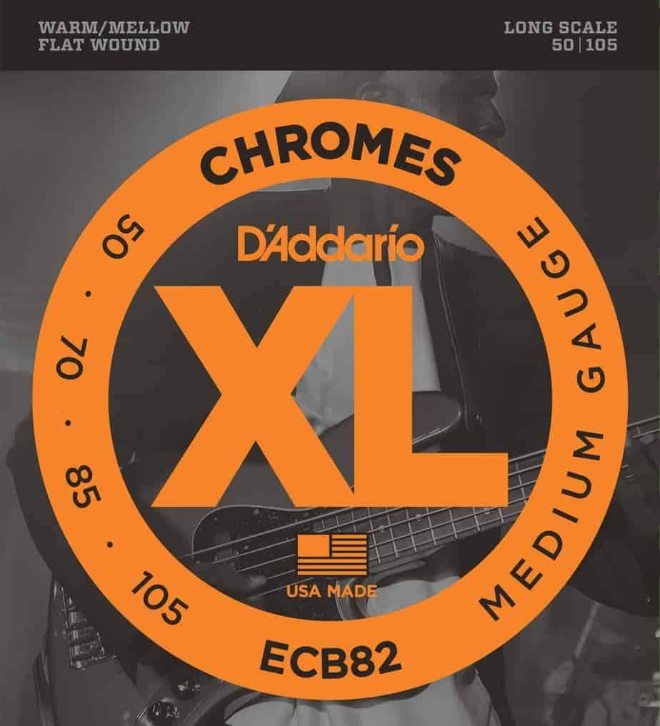 D'Addario ECB82 Chromes Medium Long Scale Bass Strings 50-105 Gauge