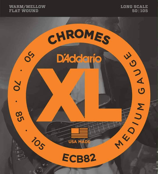 D'Addario ECB82 Chromes Medium Long Scale Bass Strings 50-105 Gauge