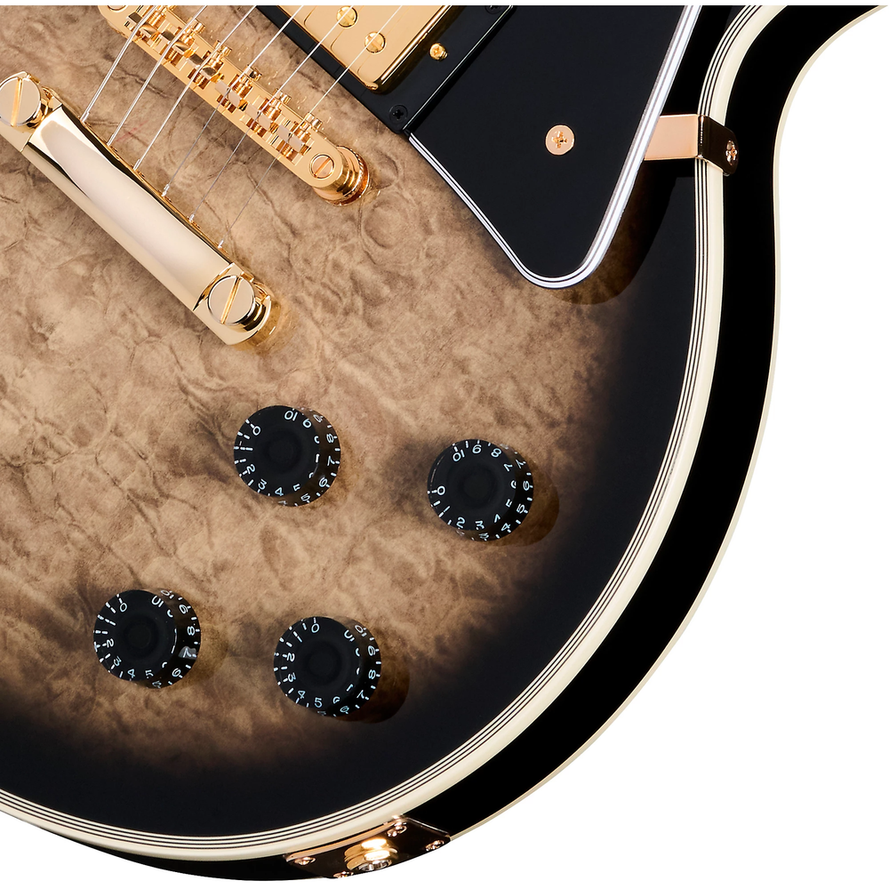 Epiphone Les Paul Custom Quilt Inc Electric Guitar in Cobra Burst