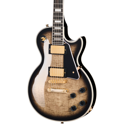Epiphone Les Paul Custom Quilt Inc Electric Guitar in Cobra Burst