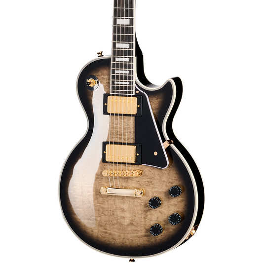Epiphone Les Paul Custom Quilt Inc Electric Guitar in Cobra Burst