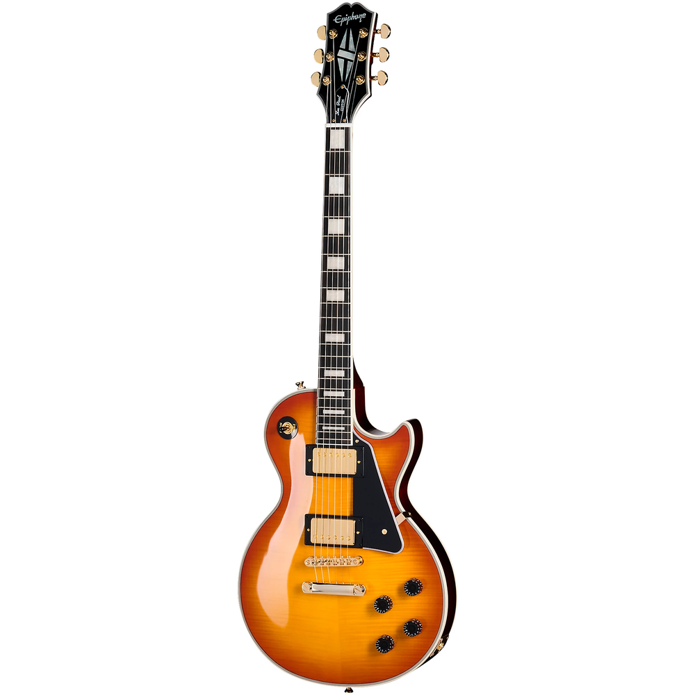 Epiphone Les Paul Custom Figured Inc Electric Guitar in Iced Tea Burst