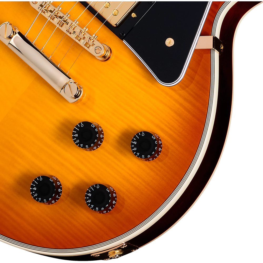 Epiphone Les Paul Custom Figured Inc Electric Guitar in Iced Tea Burst