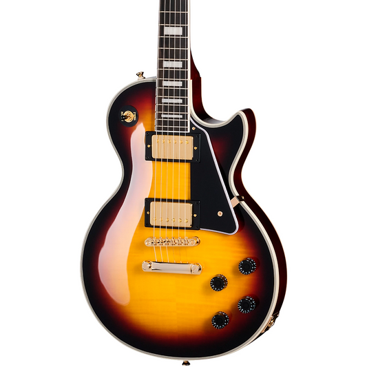 Epiphone Les Paul Custom Figured Inc Electric Guitar in Triburst