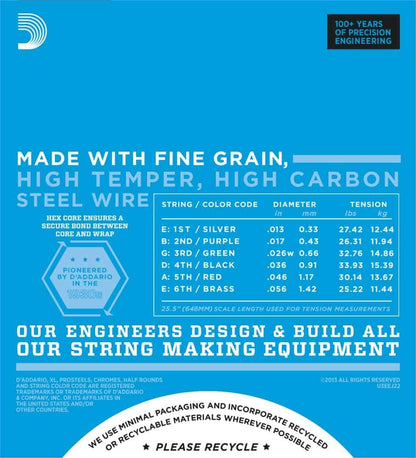 D'Addario EJ22 Nickel Wound Electric Guitar Strings Jazz Medium 13-56 Gauge