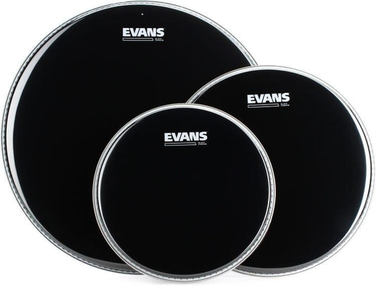 Evans Drumheads Chrome Pack in Black 10", 12" and 16"